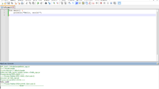 Notepad++ - Hello World - NppExec 経由での実行結果