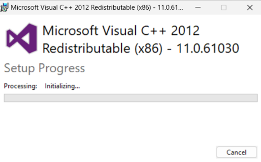 Microsoft Visual C++ 2012 Redistributable (x86) - 11.0.61030 インストール