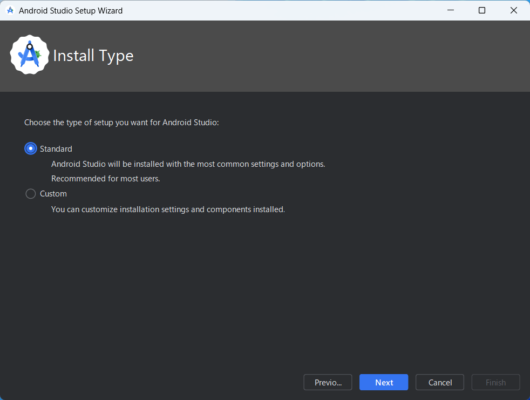 Android Studio Setup Wizard - Install Type