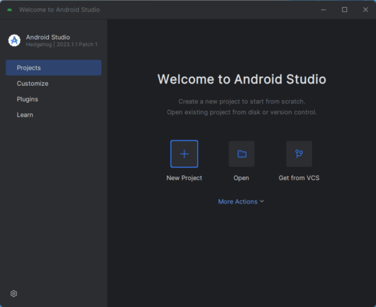 Android Studio - Welcome to Android Studio