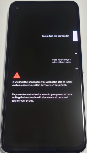 Pixel 4a -Do not lock the bootloader