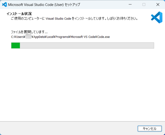 Visual Studio Code の設定セットアップ - インストール状況