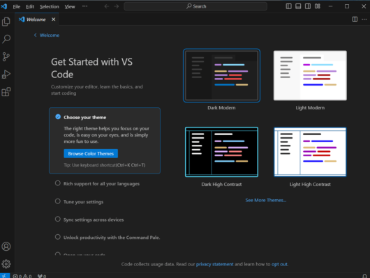 Visual Studio Code の起動