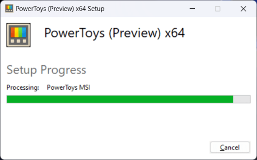 Power Toys (Preview) x65 Setup セットアップ中