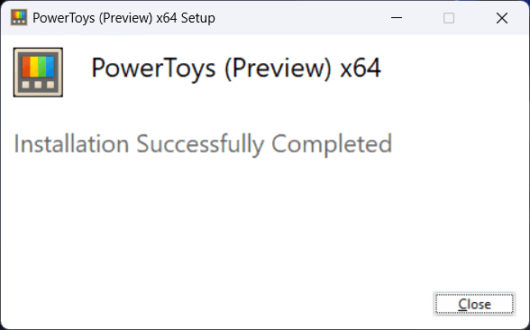 Power Toys (Preview) x65 Setup インストール完了