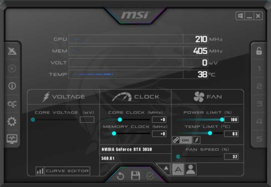 MSI Afterburner 起動