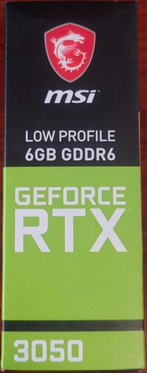 MSI の GeForce RTX 3050 LP 6G 箱側面2