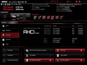 仮り組み後、BIOS 確認 - Storage