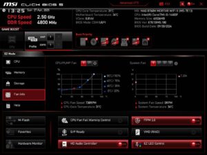 仮り組み後、BIOS 確認 - Fan Info 1