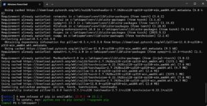 CUDA 12.8 に対応した Pytorch インストール完了