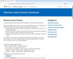 Windows Insider Preview の ISO ファイルダウンロードページ