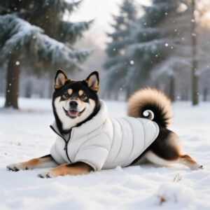 柴犬にダウンジャケットを着せてみた結果