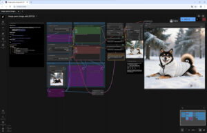 Qwen Image Edit 2511 用のワークフロー - 柴犬にダウンジャケットを着せてみた